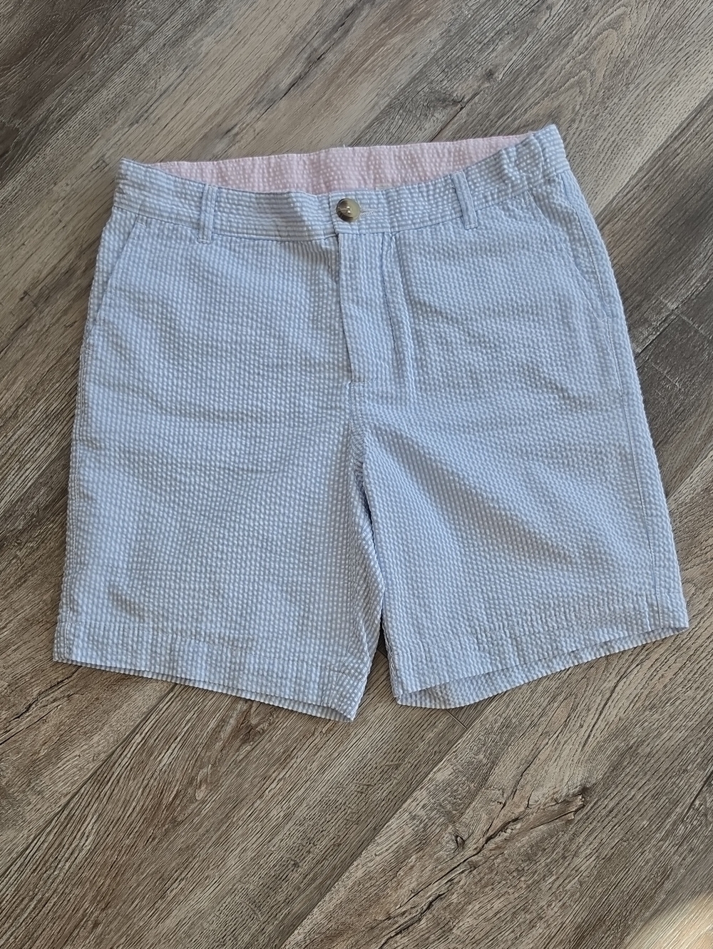 The Beaufort Bonnet Company TBBC blue/white Seersucker Shorts Size 12